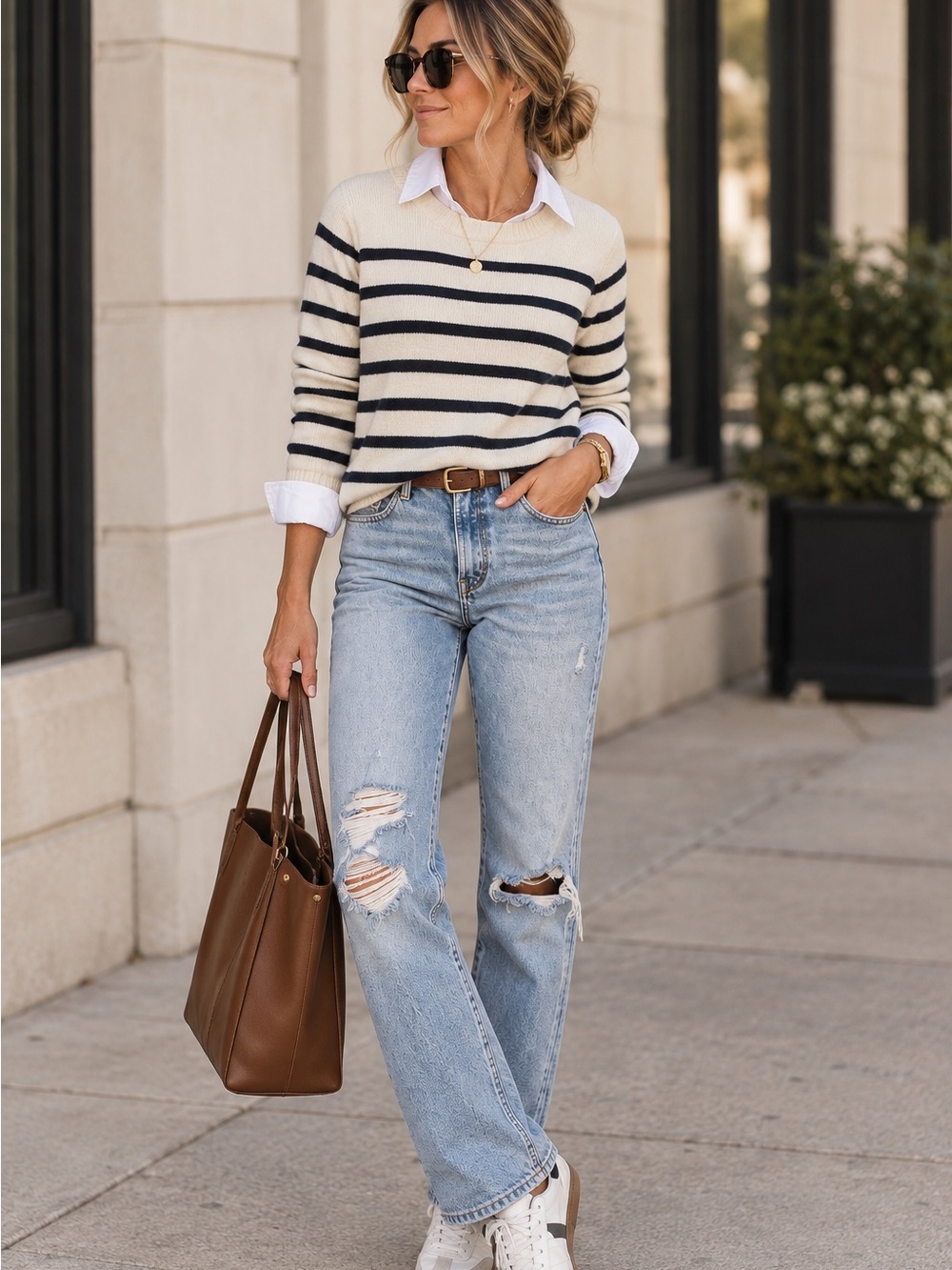 GAP Slim Straight Distressed Jeans | Light Wash | Size 6